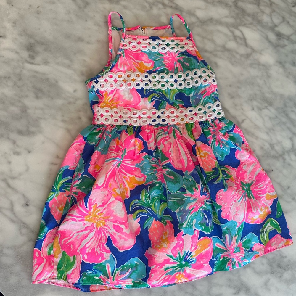 Lilly Pulitzer Girls Floral Dress size 5